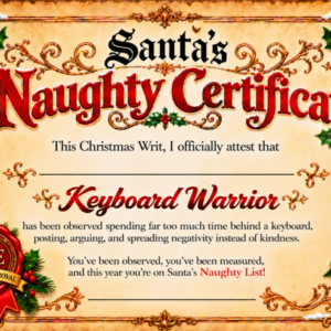 Specialty Naughty Certificate